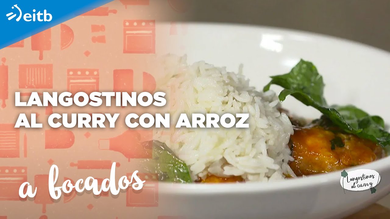 A BOCADOS: Langostinos al curry con arroz