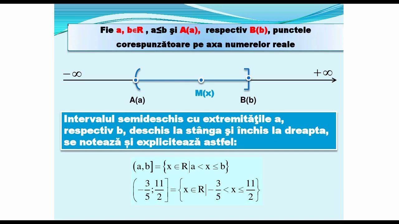 Intervale, tipuri de intervale de numere reale ECD Bujor Viorica