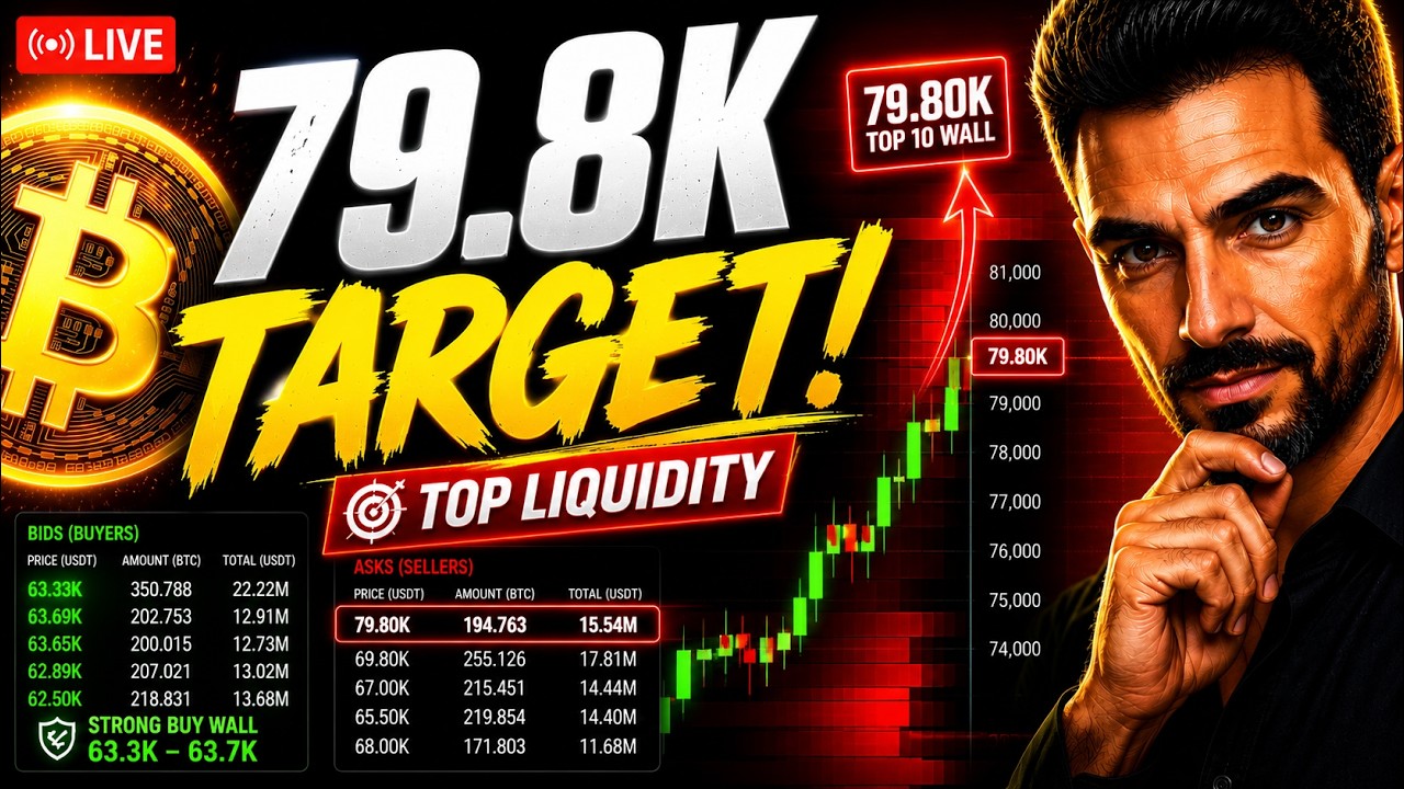 🔴 LIVE: Bitcoin's Next Target? 79.8K | Live Order Book Analysis