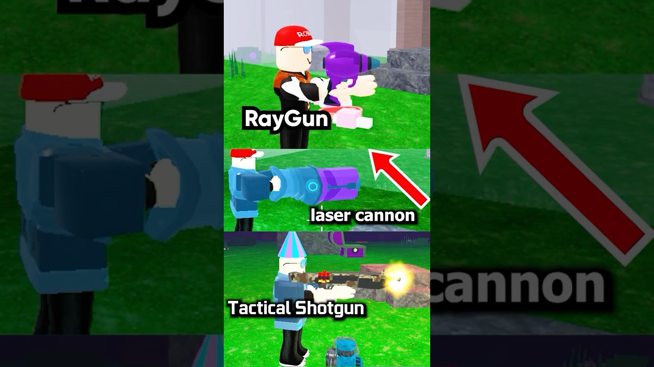 RayGun 🔫VS Laser Cannon VS Tactical Shotgun in 99 Nights in the Forest