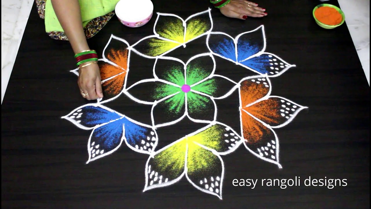 Sankranthi special 7x4 dots muggulu || Pongal kolam designs with colors || rangoli art