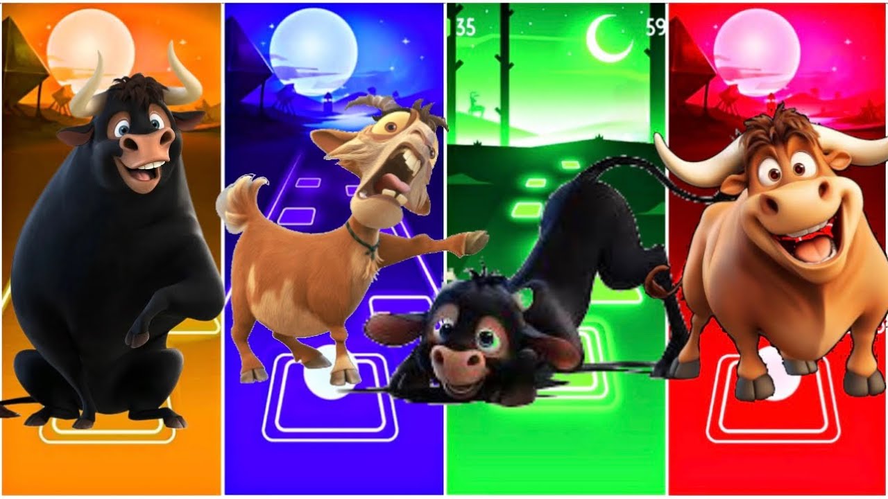 Funny Animals-Ferdinand 🐃🔥🆚 Lupe 🐐🤣🆚 Little Ferdinand 🐮💚🆚 Guapo 🐮😄