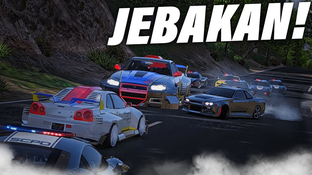 JEBAKAN KELOMPOK PENCURI GUNDAM JARWO BIKIN SKYLINE R34 BLACK GUNDAM TURUN TANGAN! - GTA V ROLEPLAY