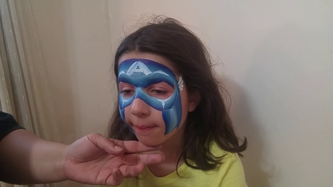 Captain America Face Painting Tutorial by Onalee Rivera