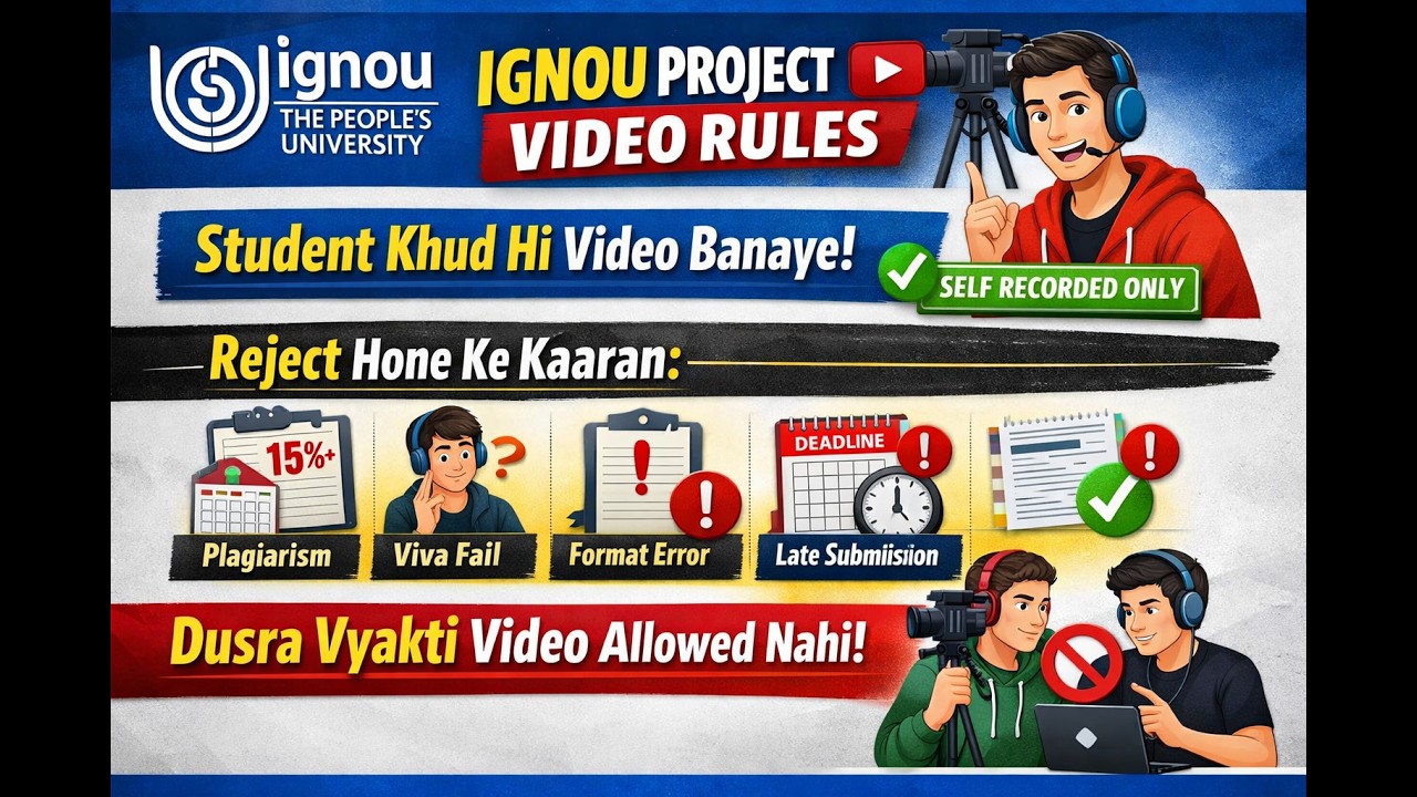 Рекомендации по видеопроектам IGNOU 2026 | Кто может записывать видео для проекта? #ignou2026 #de...