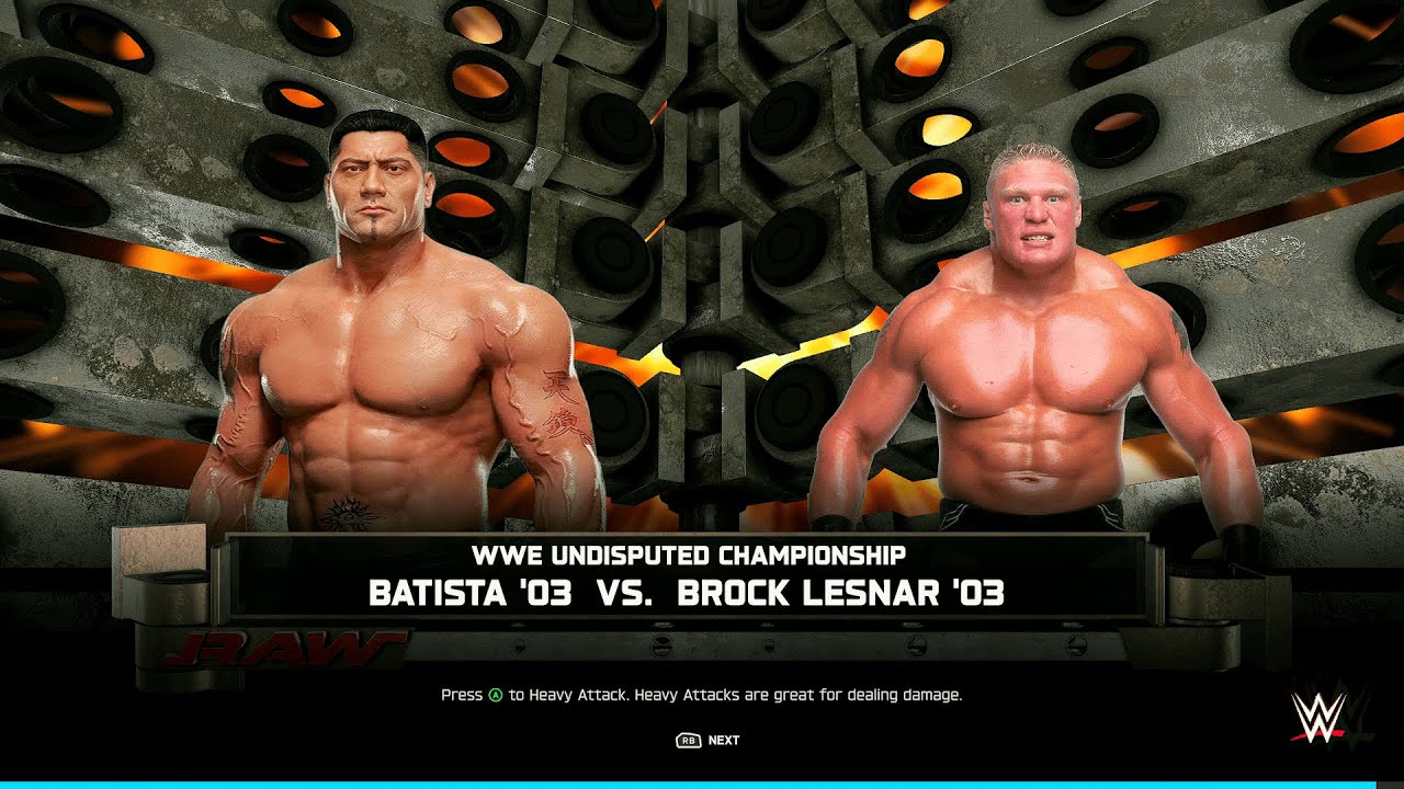 WWE 2K25 FULL MATCH - Batista vs. Brock Lesnar - Ruthless Aggression Icons