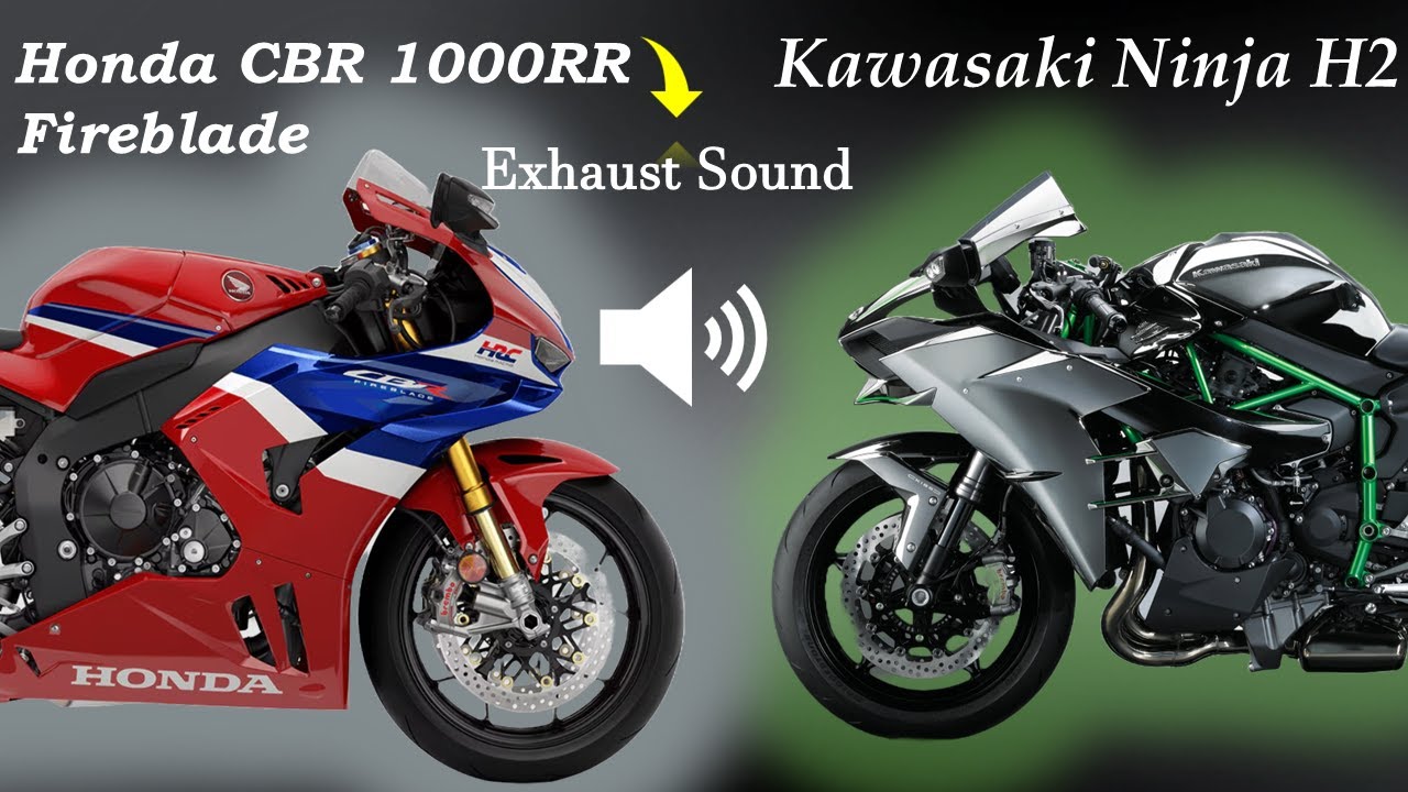 Kawasaki Ninja H2 vs Honda CBR1000RR Fireblade Exhaust Sound. #exhaust #bike #automobile