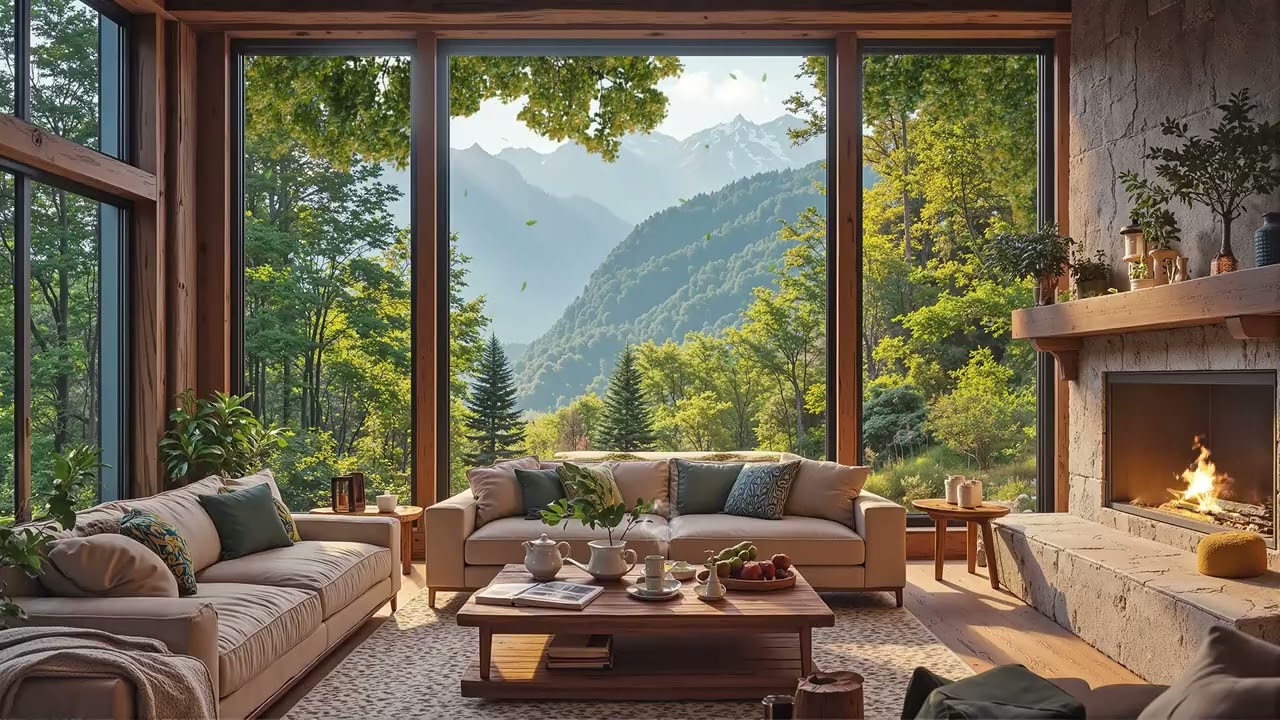 Spring Cabin Jazz Music 🌼 Fresh Smooth Jazz for Relaxation, Focus, Cozy Cabin Vibes