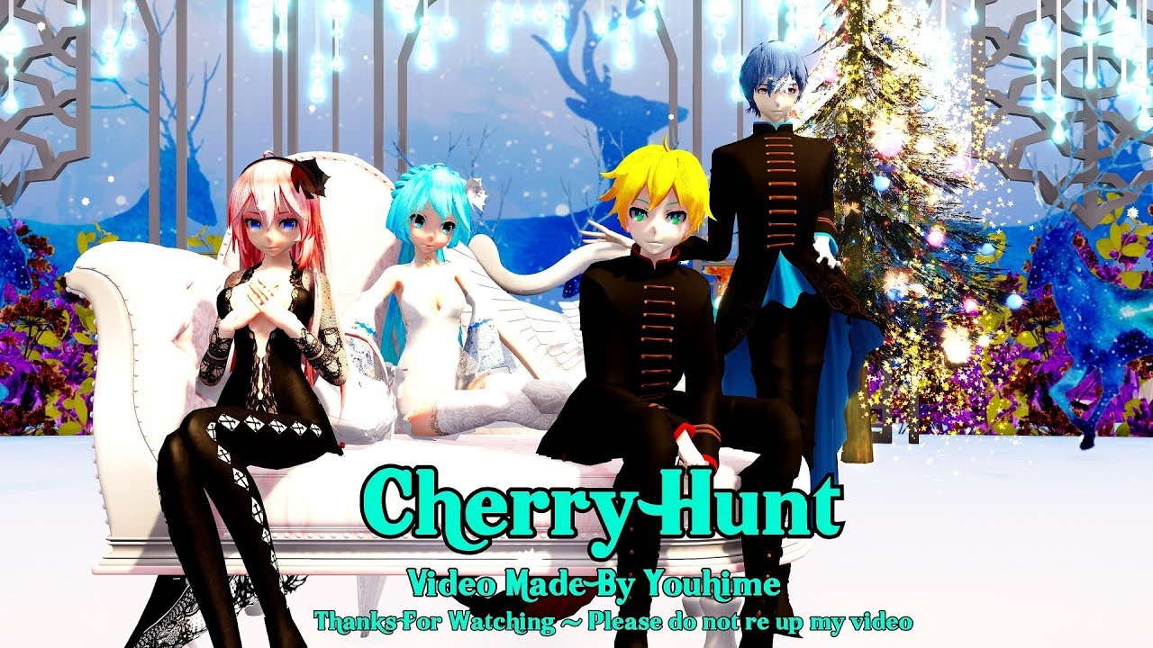 [MMD] Cherry Hunt チェリーハント [Miku Len Kaito Luka]