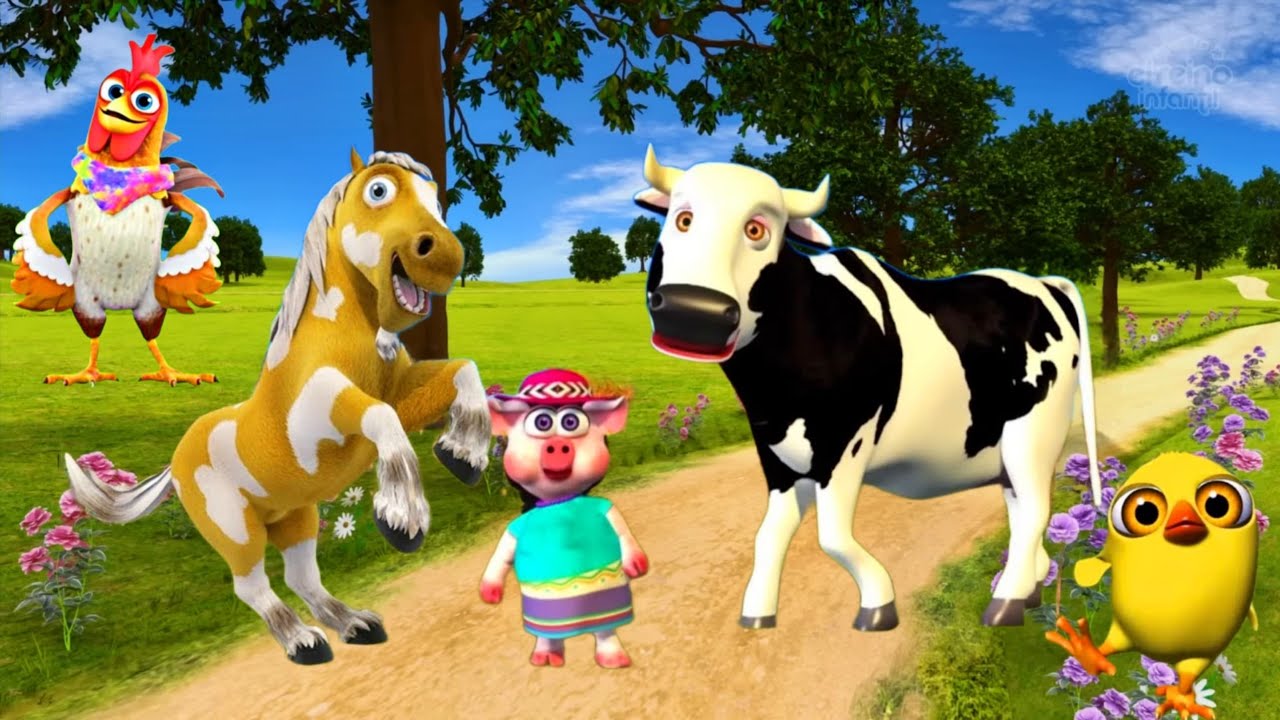 El Pollito pío 3d  el Toro y el Tractor de la Granja el Pollito y el Tractor de la Granja Lavacalola