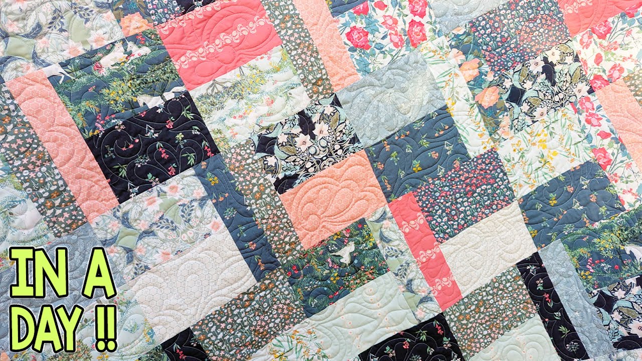 No-Waste Quilt That Looks Like a Fairytale Wall | Enchanted Masonry | Free Quilt Pattern 10