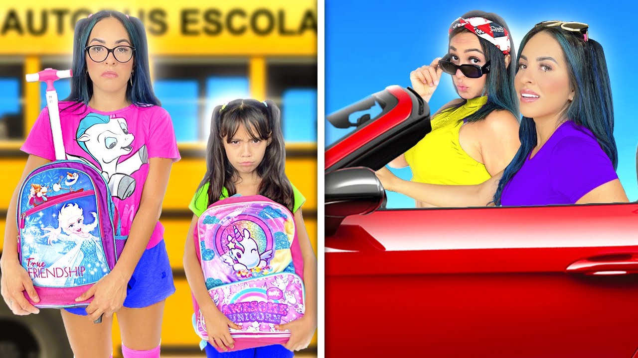 TU DE NIÑO VS TU EN LA SECUNDARIA 👩🏻‍❤️‍💋‍👨🏻 *Situaciones escolares graciosas | Karla Bustillos