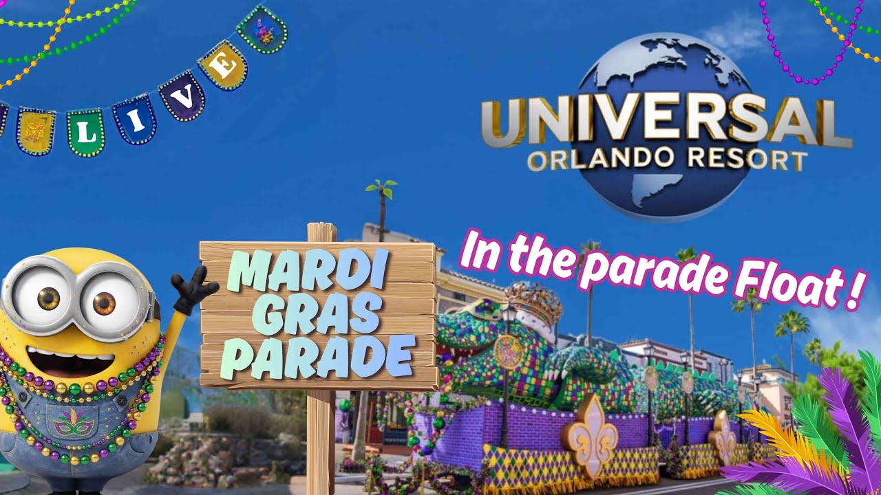 🔴[LIVE] Mardi Gras Parade ONRIDE &agrave; Universal Studios  Florida 🎉