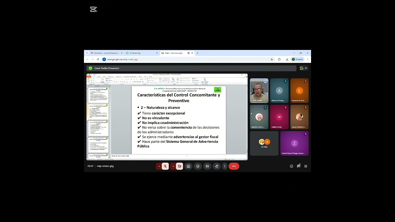 SÍ AL MÉRITO. Clase #2 . Características del Control Concomitante y Preventivo - C.R.G #concursos