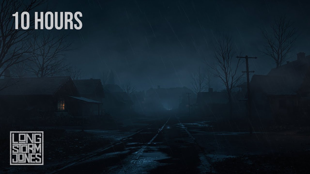 Moody Thunderstorm in the Fog | Splatty Rain & Crackling Thunder Ambience [4K] 10 Hours | ASMR Rain