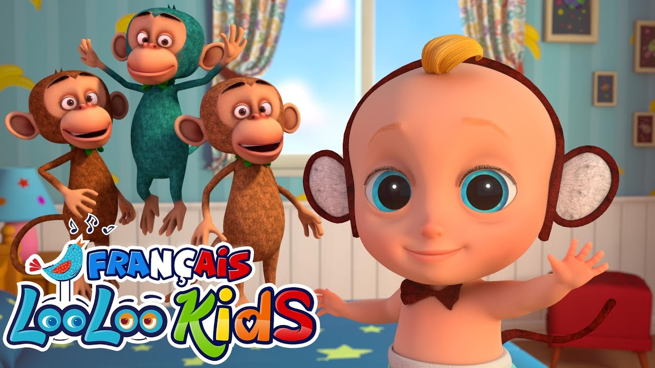 Cinq Petits Singes 🙈 Vid&eacute;o pour b&eacute;b&eacute; Chansons Pour Les Petit - Comptines B&eacute;b&eacute; - LooLoo Kids Fran&ccedil;ais