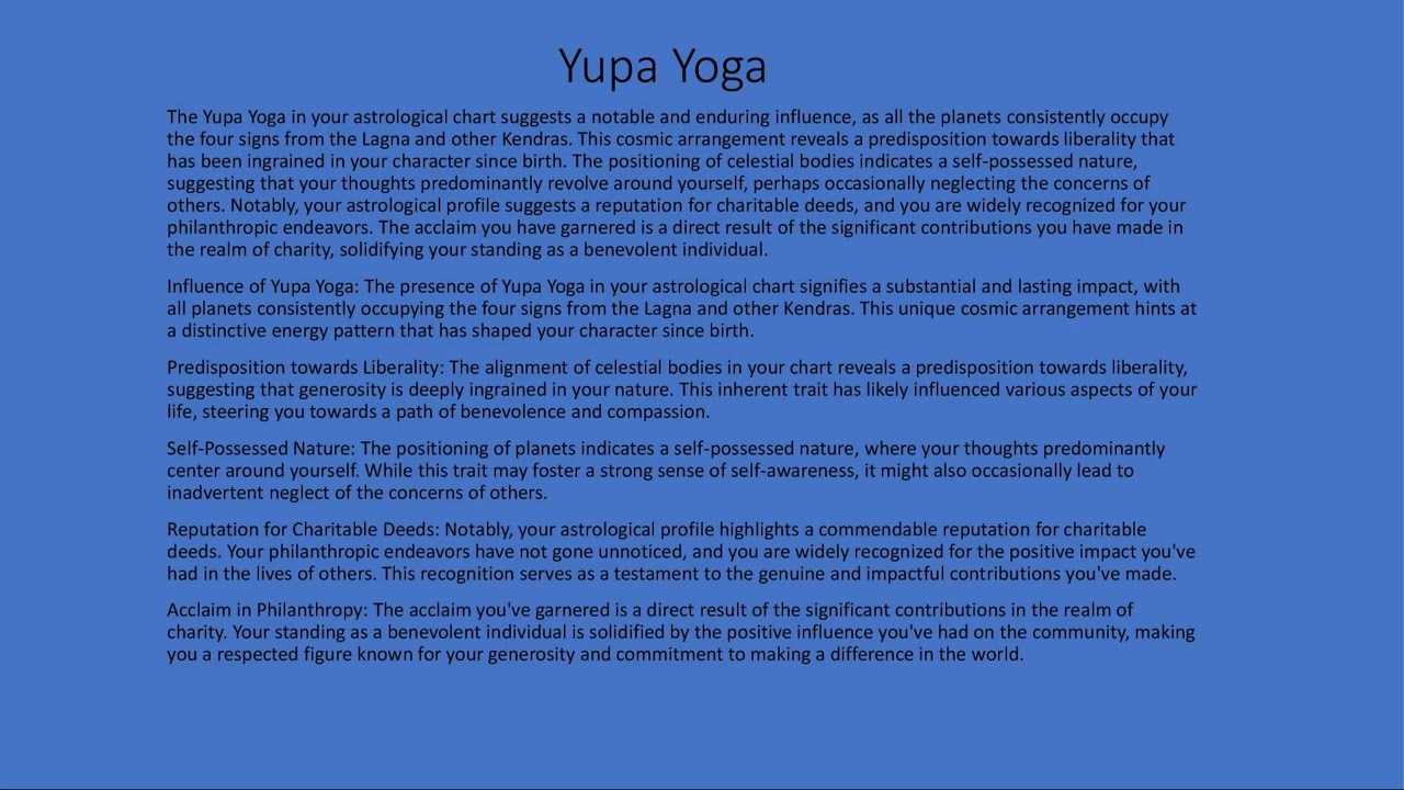 Yupa Yoga #astrologyforecast #science #astrologypredictions