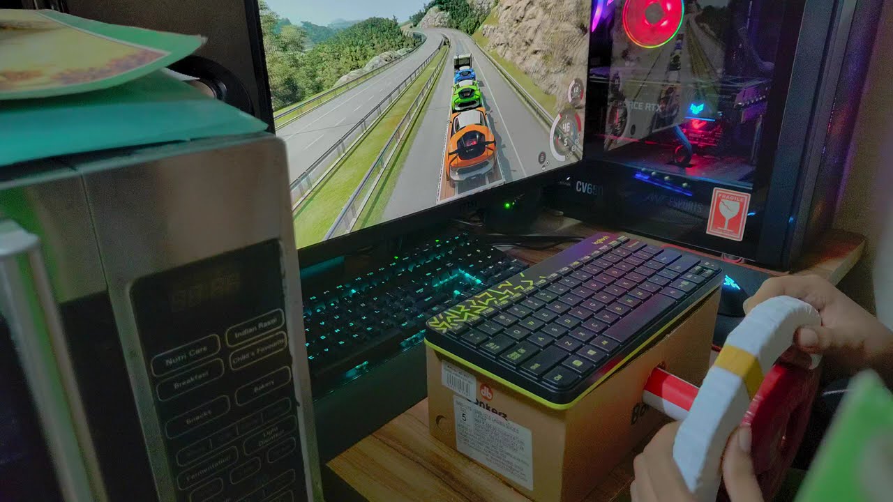 Trying out my DIY Cardboard Steering Wheel in Beamng.DRIVE
