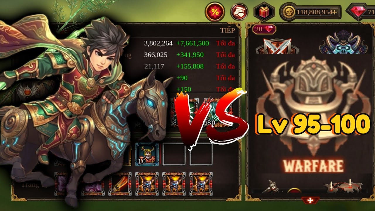Saint Giong 80 Vs Lv 95-100 Warfare | Epic Hero War