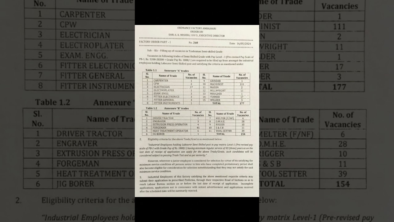 Ordnance Factory ITI Recruitment 2024 Permanent Job #iti #fitter #ordinace @itionline9954