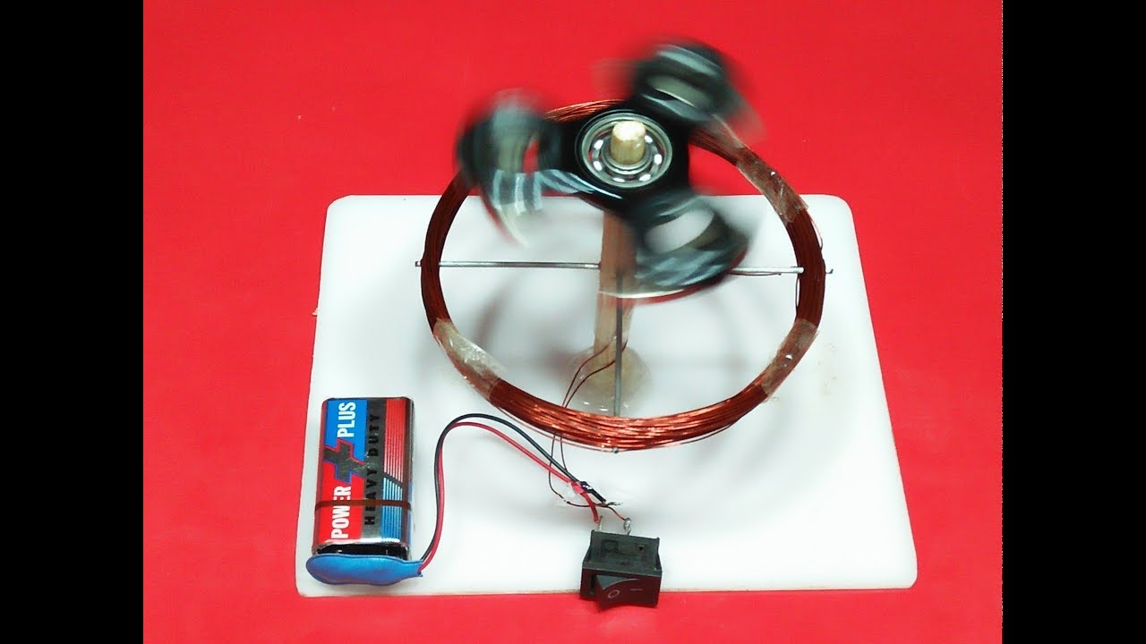 How To Make High Power Motor With Fidget Spinner Magnet Battery And Copper Wire DIY Project Exhibiti