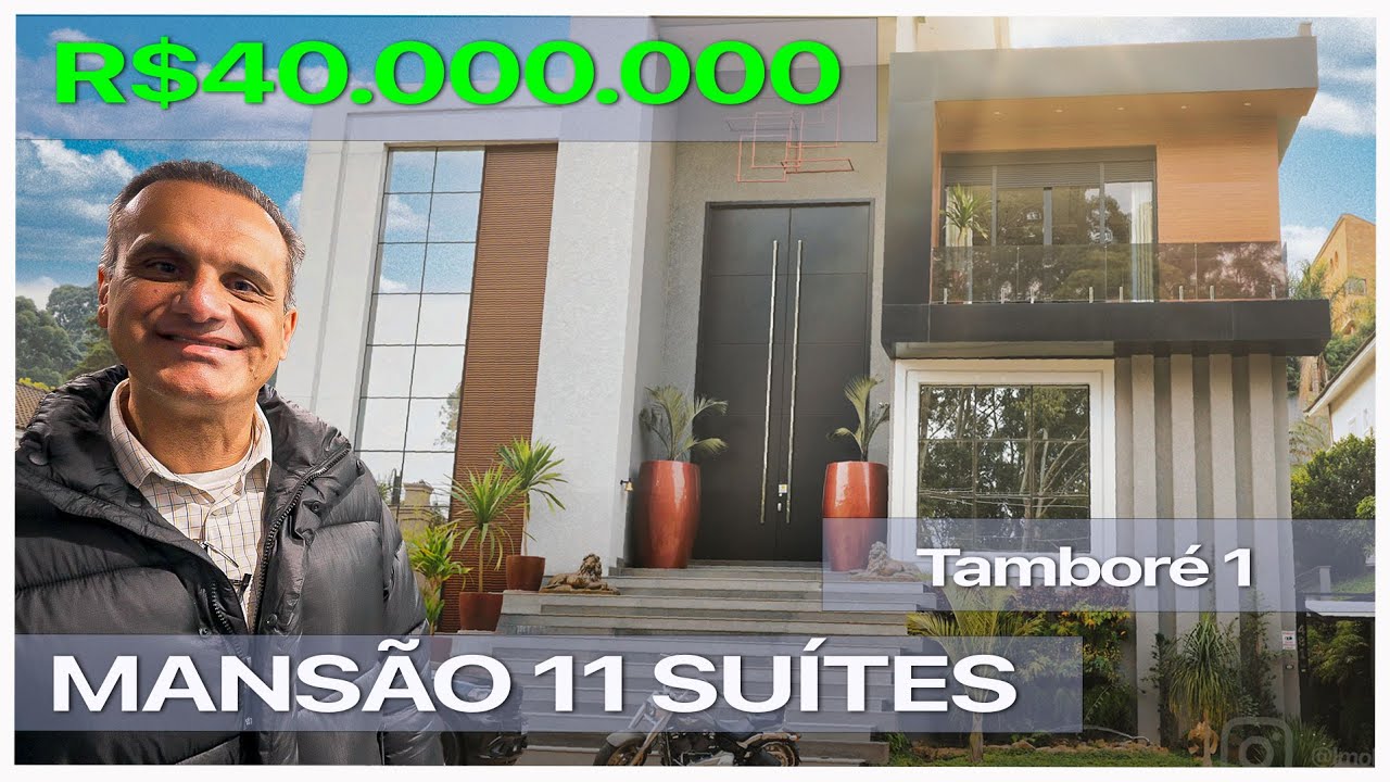 MÓVEIS FOLHADOS A OURO NA MAIS MODERNA MANSÃO DO TAMBORÉ | R$40.000.000,00 | PORTEIRA FECHADA