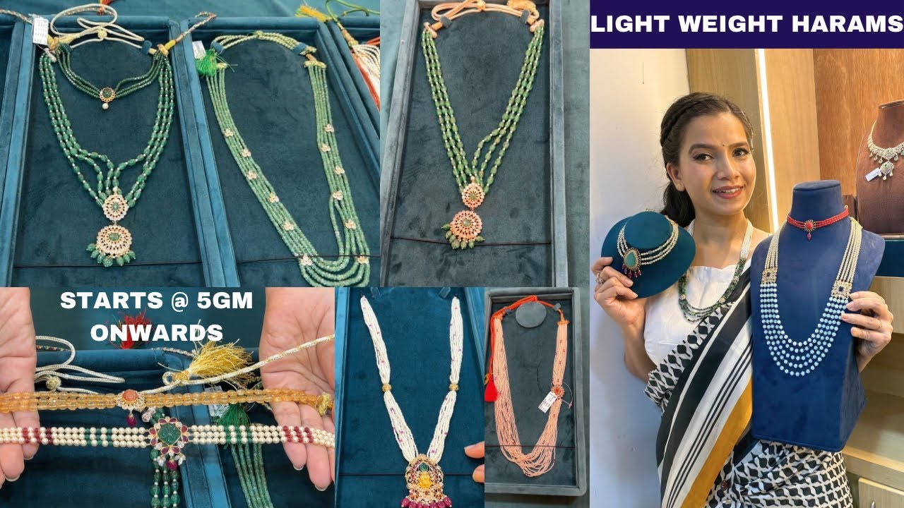Lightweight beads jewellery | Starts @ 30,000 rs/- 22k Gold Rani Haram Yashashvi Jewellers
