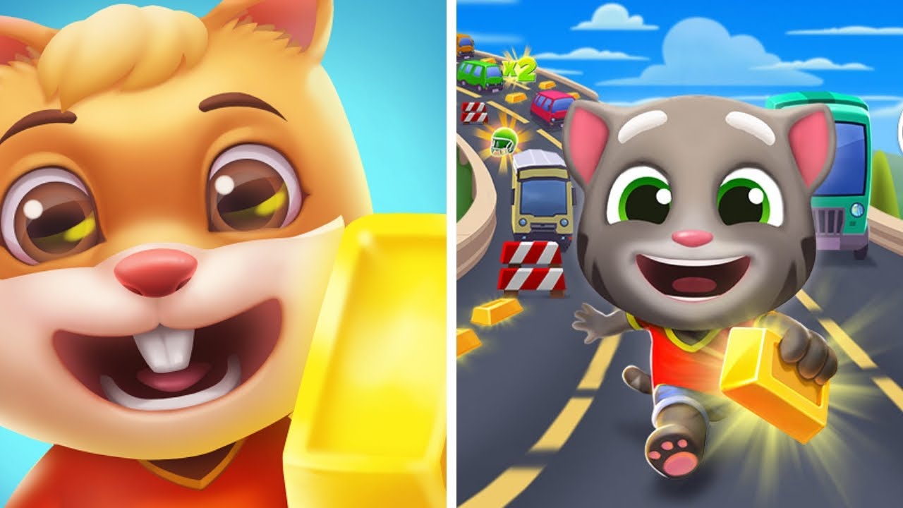Talking Pet Gold Run Vs Talking Tom Gold Run 🐻🧸🧋🍪 Walkthrough Max Gameplay HK9357