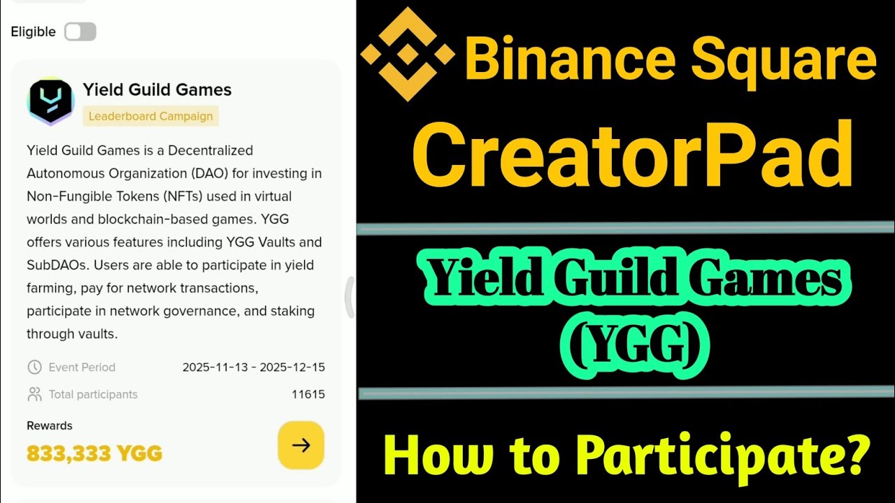 Yield Guild Games (YGG) CreatorPad in Binance Square || How to Participate?