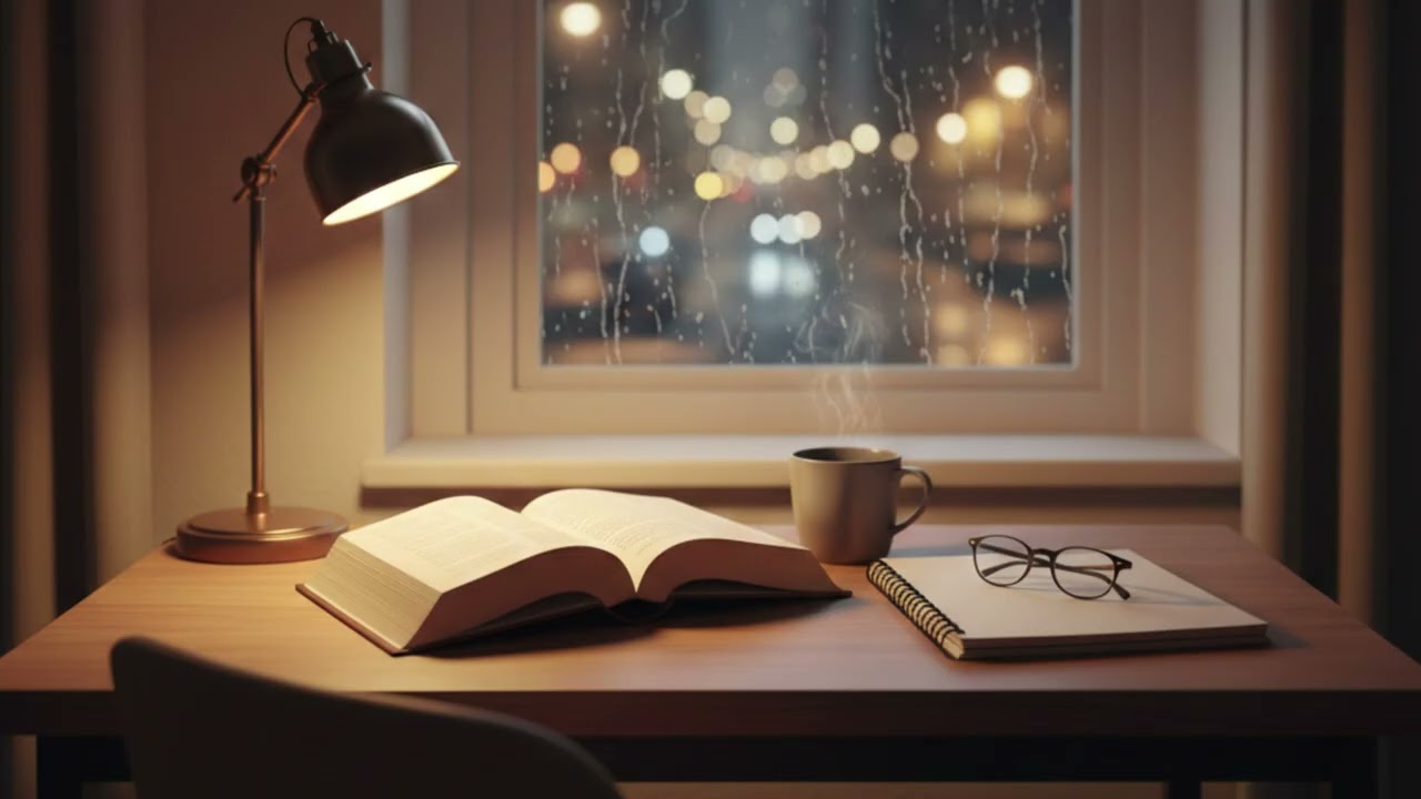 Midnight Piano for Deep Focus | Warm Lofi Rain Ambience