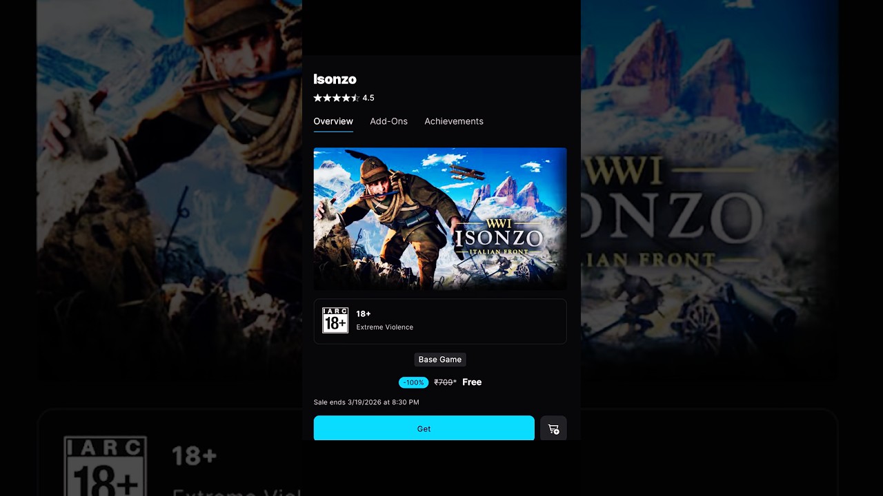 Isonzo is free on Epic Games till 19th March, Claim it before its gone #epicgames #gaming