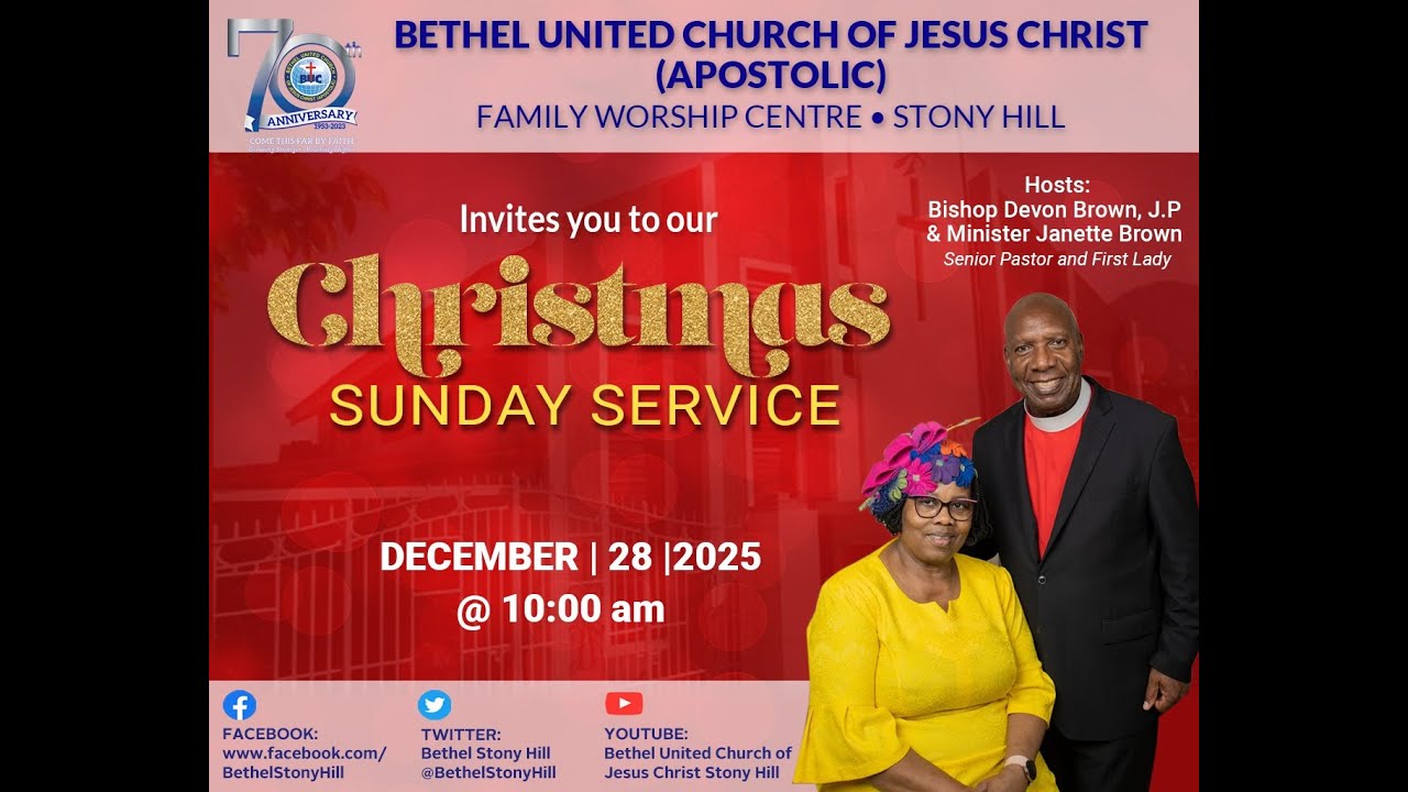 BUC Stony Hill | Ladies and Christmas Sunday Service | Dec 28, 2025 | Bishop Devon C. Brown