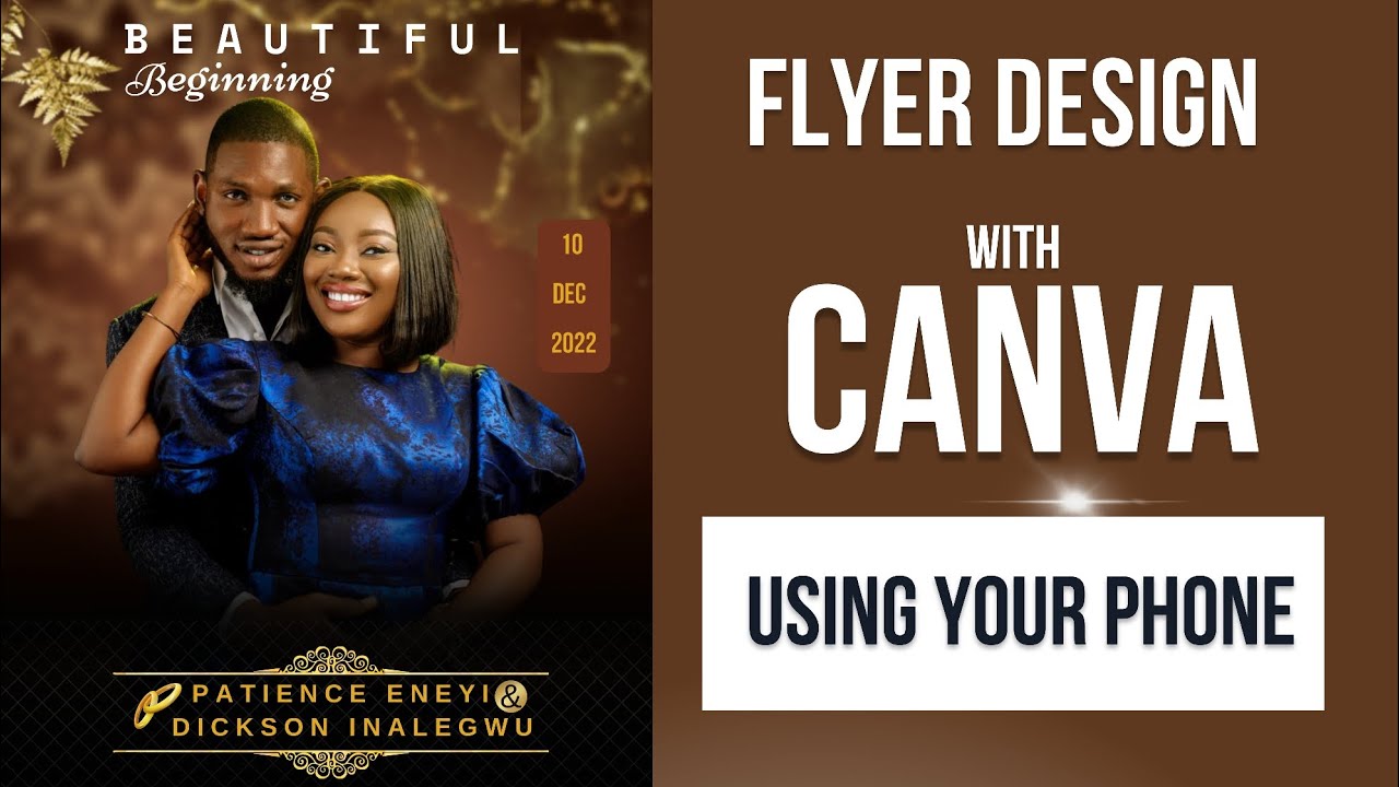 how to design a professional wedding flyer design on CANVA