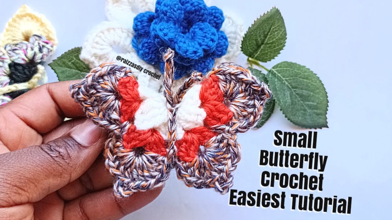 Small crochet butterfly tutorial - mignon papillon au crochet - Raizzasdiy Crochet