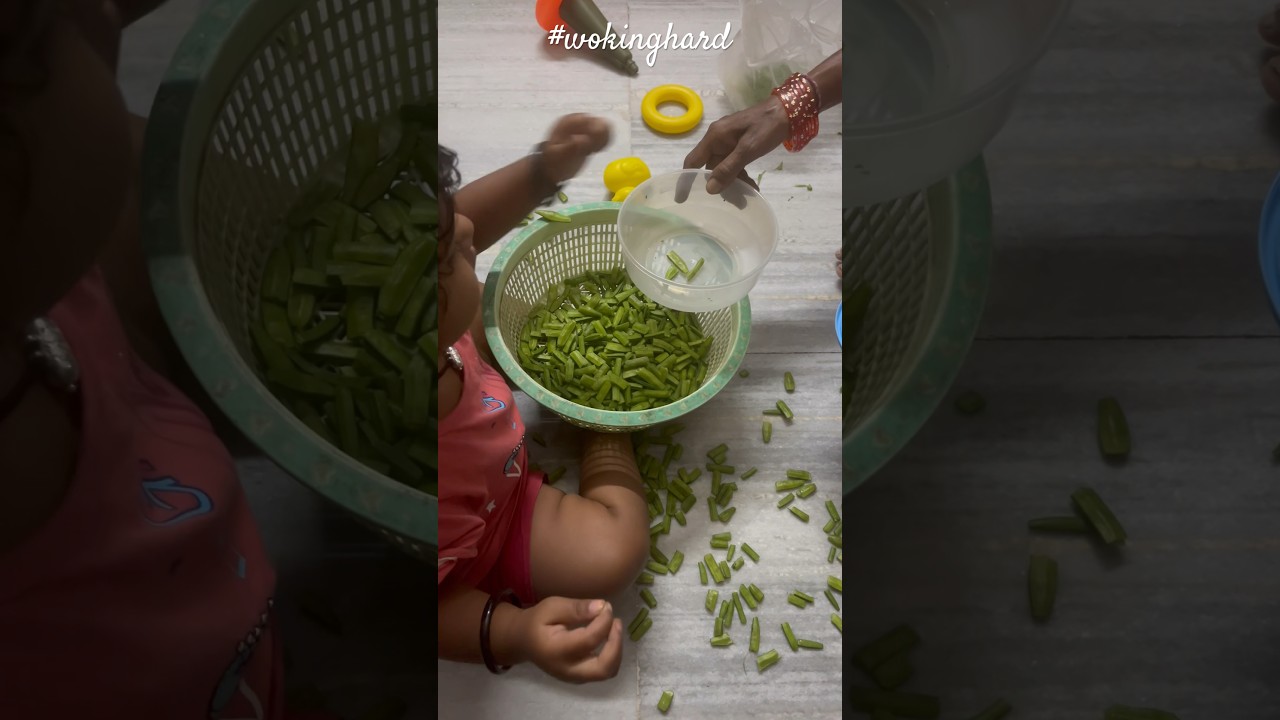 Helping to my mother😜 #babygirl #workfromhome #mother #music #song #love #vegetables