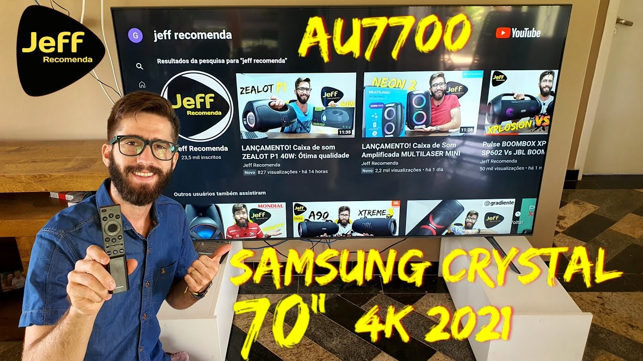 Smart TV SAMSUNG CRYSTAL UHD 4K 2021 AU7700 70 Polegadas: Linha de TVs Custo benefício! 😵 (Unboxing)