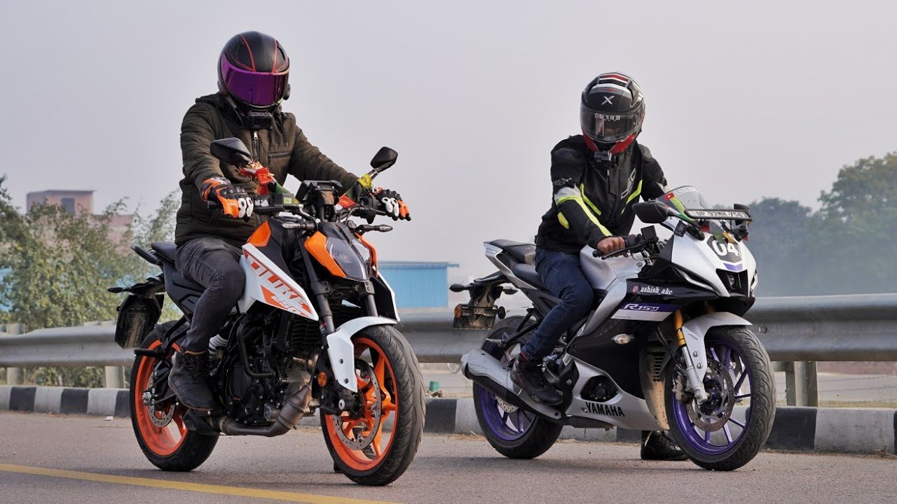 KTM Duke 250 Bs7 (3rd Gen) Vs Yamaha R15M | Drag Race | 150cc Vs 250cc🔥| New Champ!!