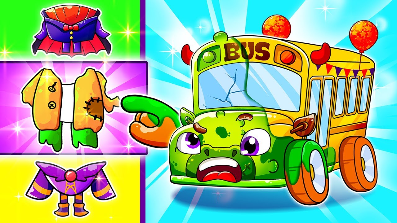 School Bus Halloween Challenge | Zombie Bus by Yum Yum Kids Songs