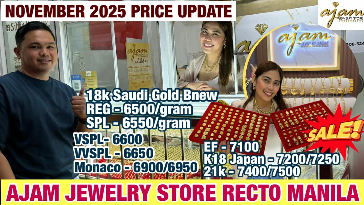 PRICELIST NG GOLD SA C.M RECTO "AJAM JEWELRY STORE" Trendy & Affordable 100% LEGIT *MUST WATCH* 2025