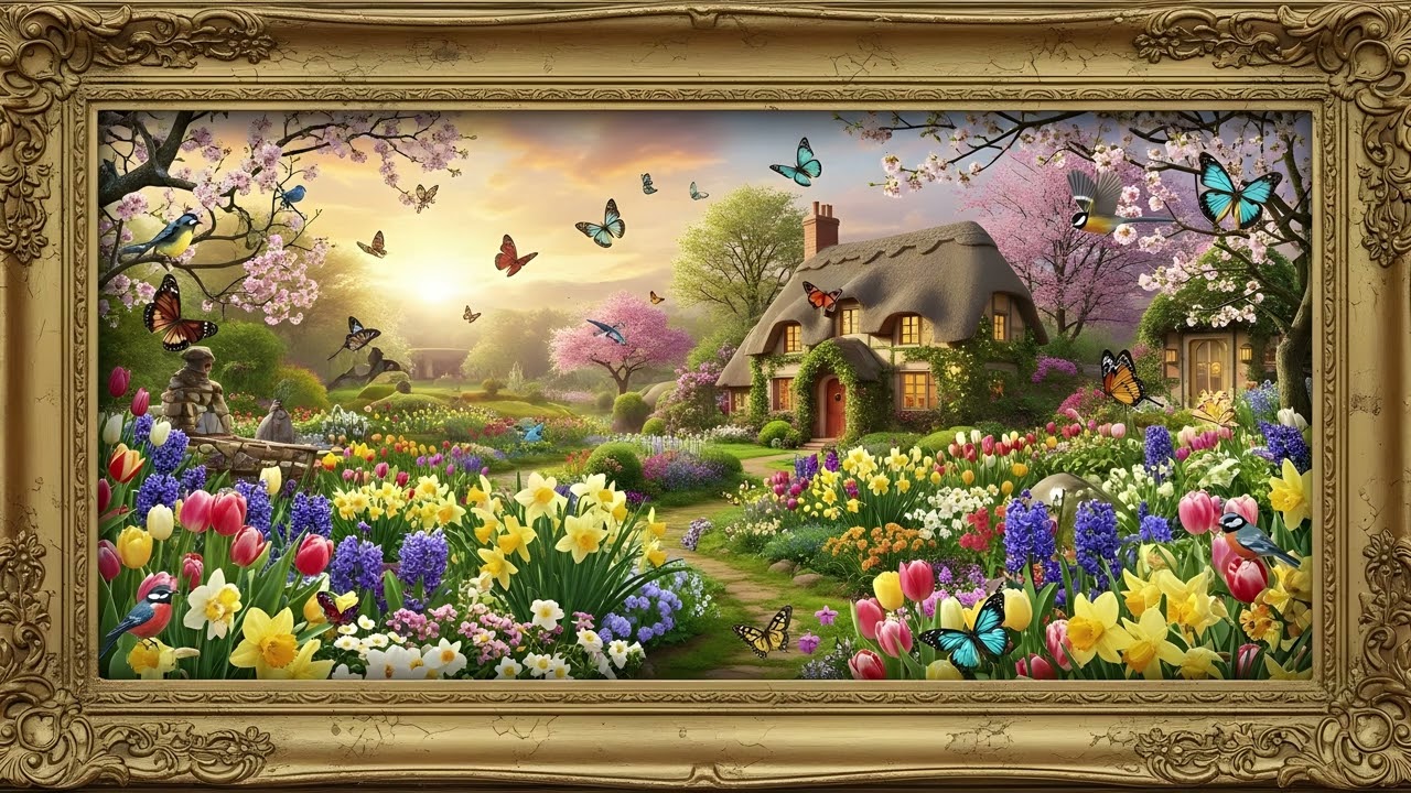 New Cozy Framed Cottagecore Village Collection 🖼️ 4K TV Art Ambience | Relaxing All Seasons