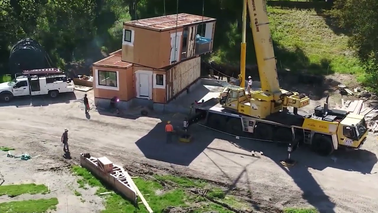 Midland School Campus Renewal: Drone Footage of Cabin & Duplex Installation