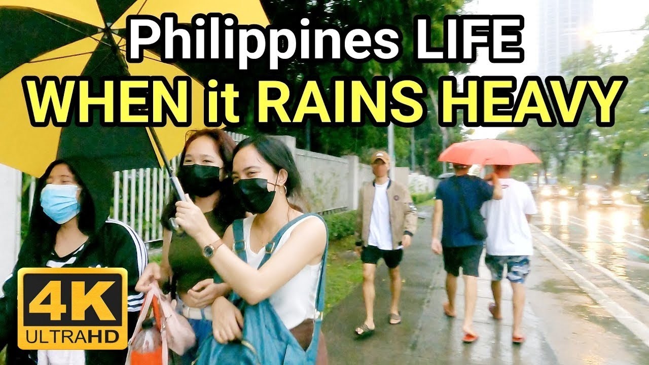 WALKING STRONG at SUPER HEAVY RAIN at Narrow Alley in CENTRAL Philippines [4K] 🇵🇭