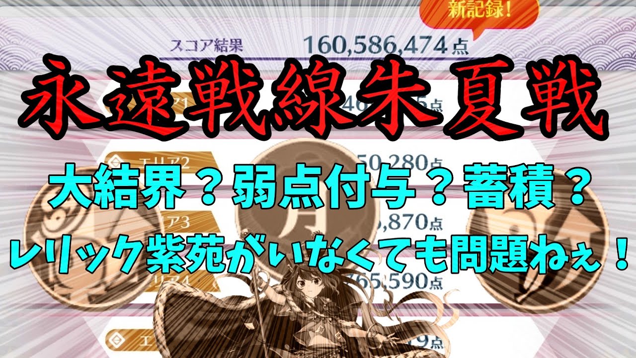 【東方ロストワード】永遠戦線朱夏戦1.6億攻略一例