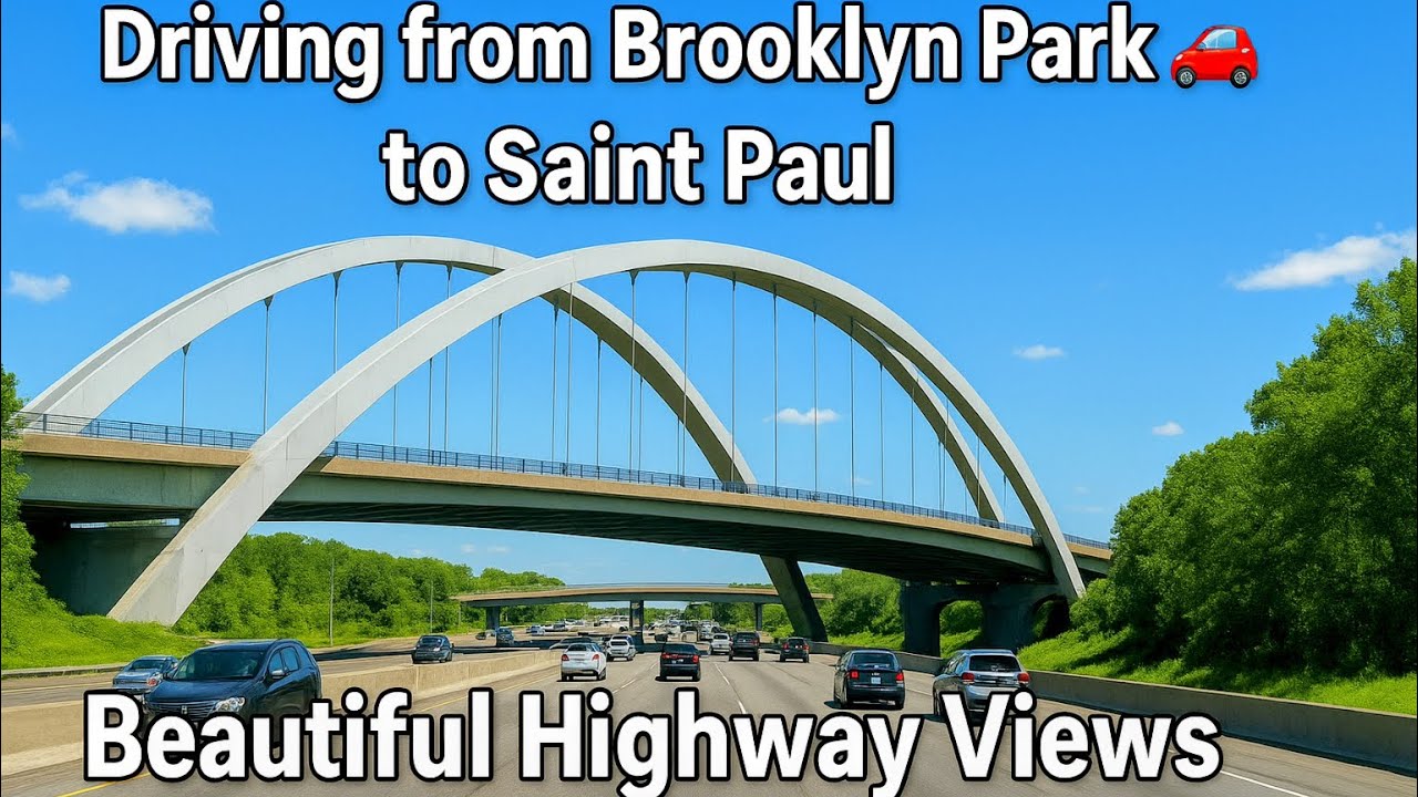 Scenic Highway Drive 🛣️ | Brooklyn Park to Saint Paul with Stunning Bridges & City Views 