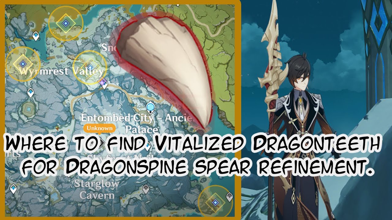 Genshin Impact- Where to Find Vitalized Dragontooth- Dragonspine Spear Refinement Material