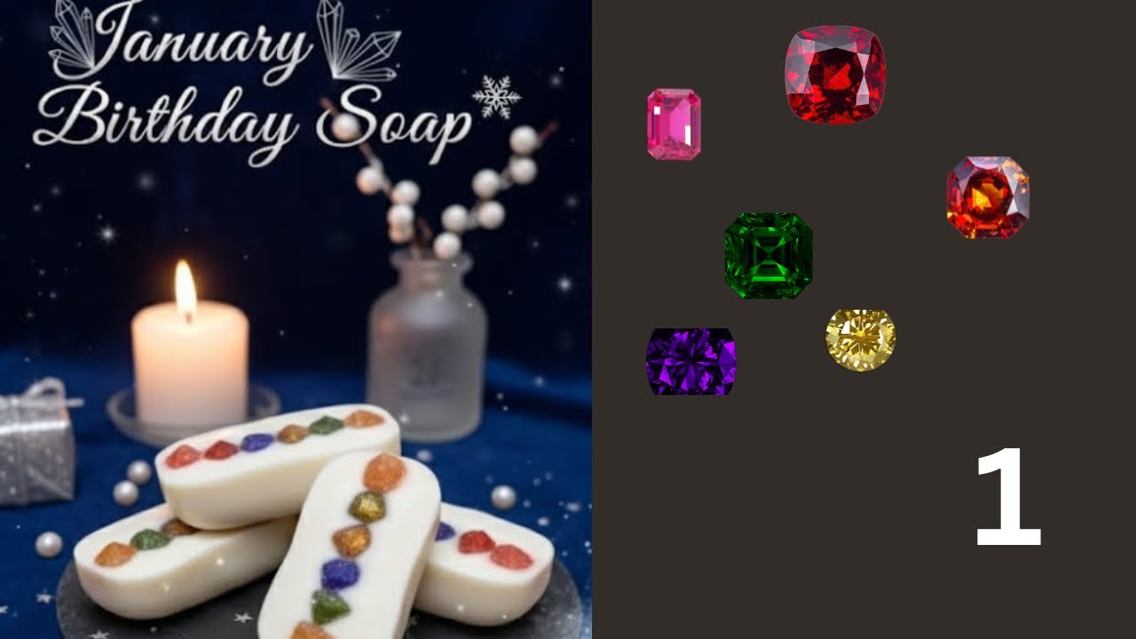 January Birthstone Soap ( Garnet Snowdrops) #coldpressedsoap #soap #coldprocesssoap #soapmaking 
