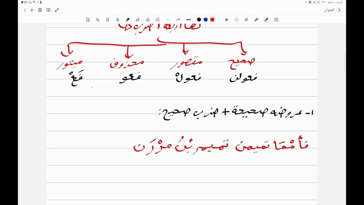 10- بحر المتقارب التام والمجزوء