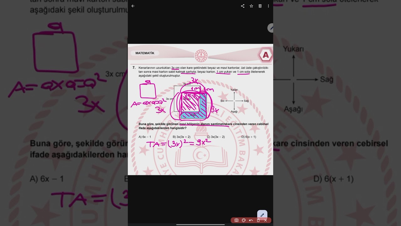 LGS 2024 Matematik &ccedil;ıkmış soru &ccedil;&ouml;z&uuml;m serisi 7 (sorunun konu i&ccedil;eriği ile mini anlatımlı)