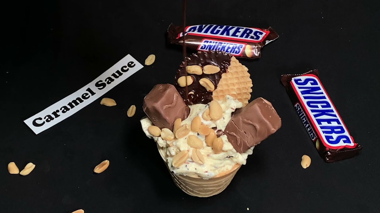 Delicious Snickers Ice Cream Satisfying To Watch | How To Make Snickers Ice Cream