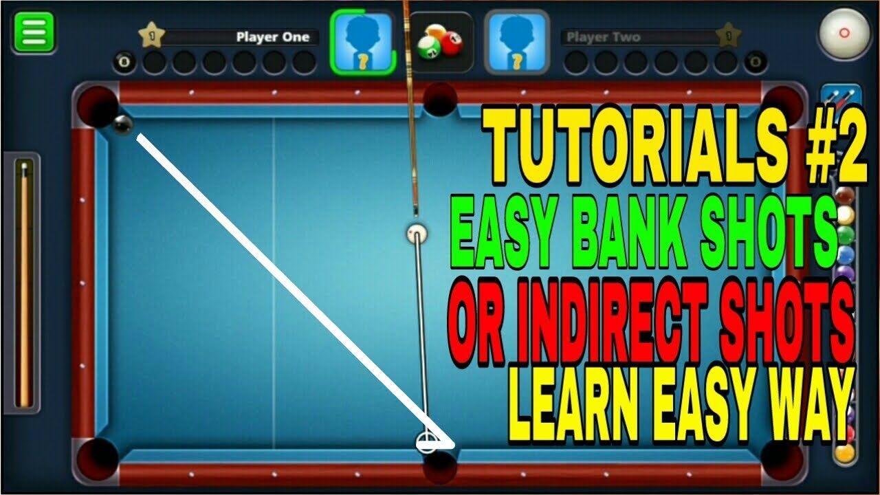 Easy bank or indirect shots in 8 ball pool